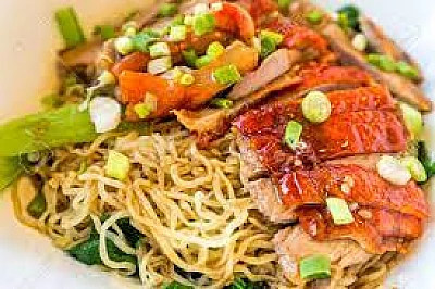 Roast Duck with Egg noodles